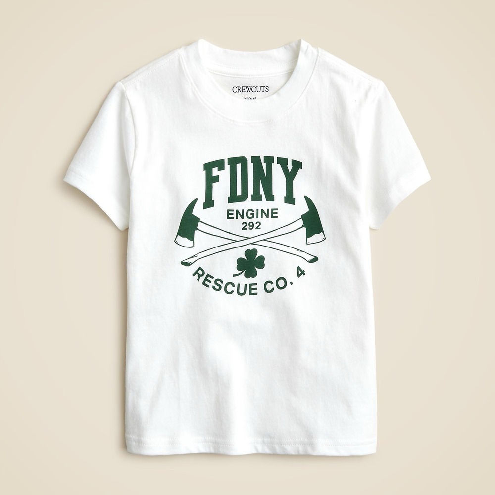 NWT!! J. CREW Crewcuts Kids'‎ FDNY Limited Edition Short Sleeve Shamrock L 10-11